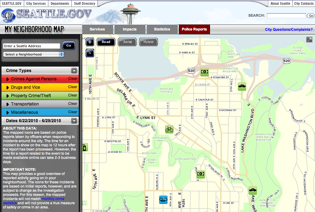 Seattle Police Action Map