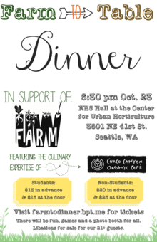 UW Farm to Table Dinner @ NHS Hall at the Center for Urban Horticulture | Seattle | Washington | United States