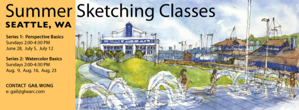 Summer Urban Sketching and Watercolor classes @ TBD