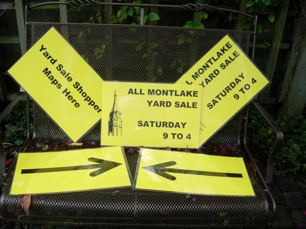 YO! Montlake Neighbors! Think Yard Sale! Think “Volunteer!”